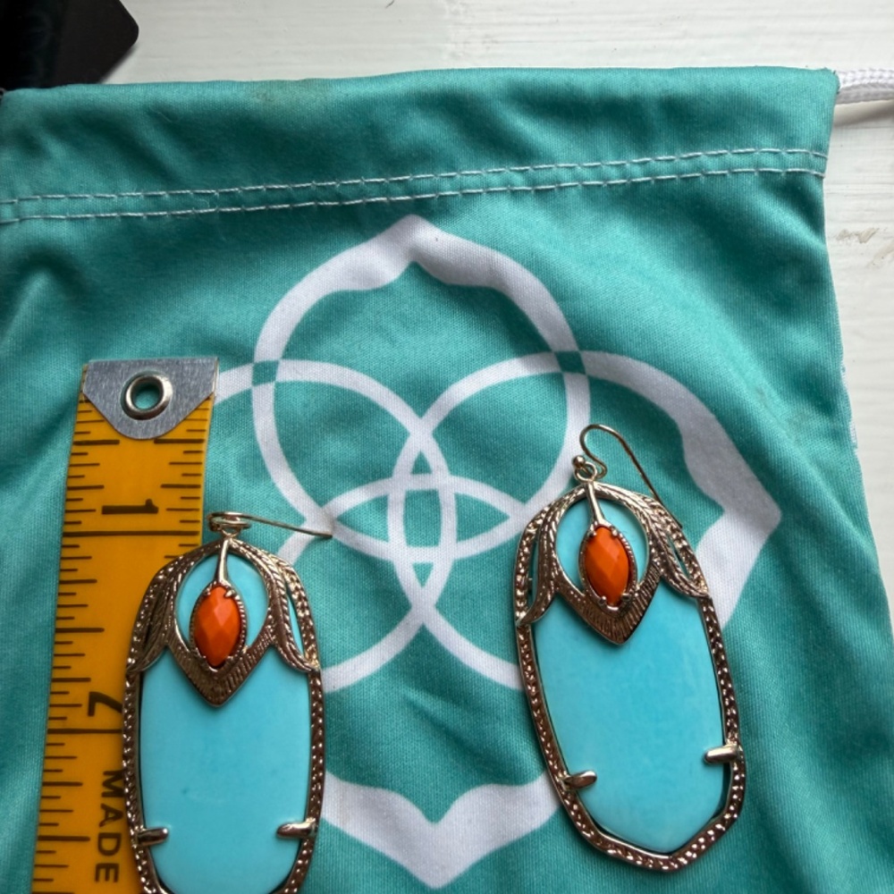 Kendra Scott Darby Gold Statement Earrings-vintage Rodeo collection - Picture 4 of 4